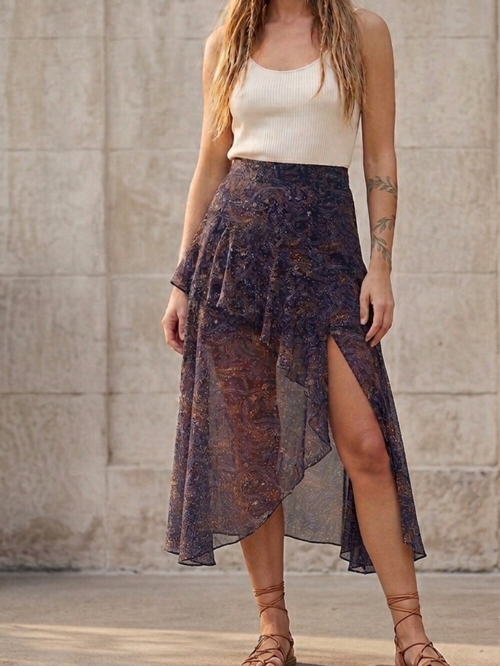 Veronica Beard 100% Silk Trizie Skirt Size 6 Sheer Asymmetrical Fairy Ethereal